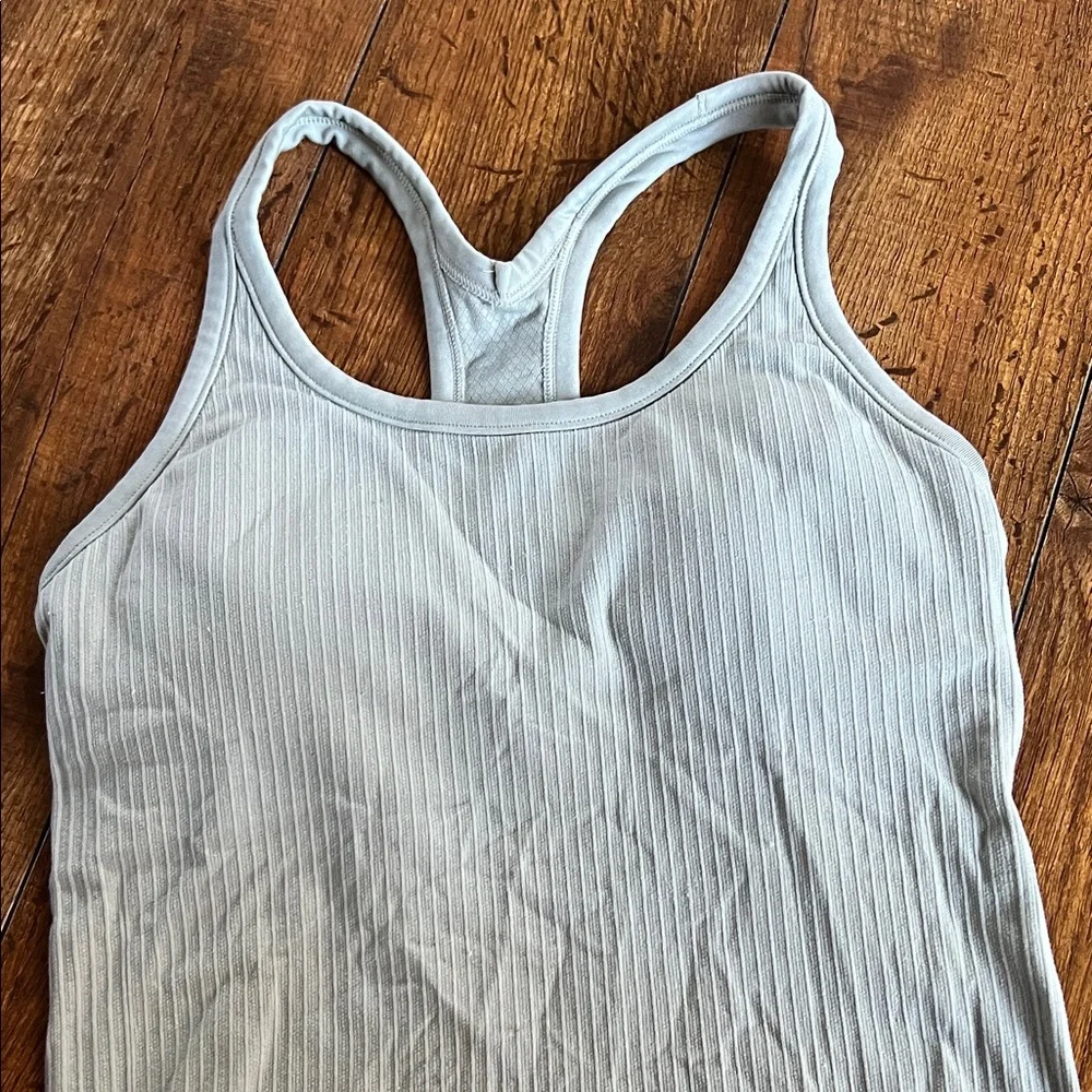 Women's Light green Ribbed Tank Top
